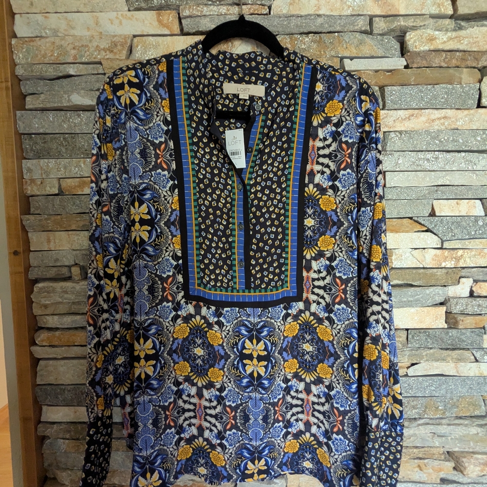 Loft Floral Patterned Women's Top NWT, Size L